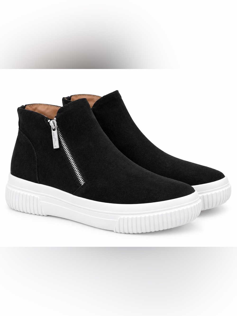 JSLIDES NYC Suede Zip-Detail Slip-On Sneakers [Size 9]